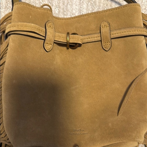 Ralph Lauren Pola Suede Leather Tan brown fringe Bag - Picture 8 of 12